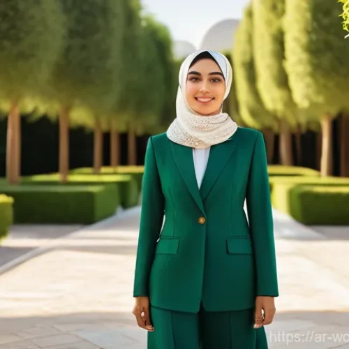 가치 기반 경력과 직업 안정성의 관계 - **A Meaningful Career Path Guided by Values**
    "A confident young Arab woman, wearing a stylish a...