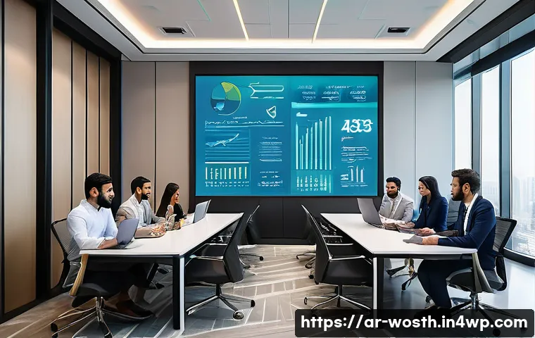 가치 기반 경력을 위한 직무 분석 방법 - A modern corporate office scene in a Middle Eastern setting, showcasing a diverse team of profession...