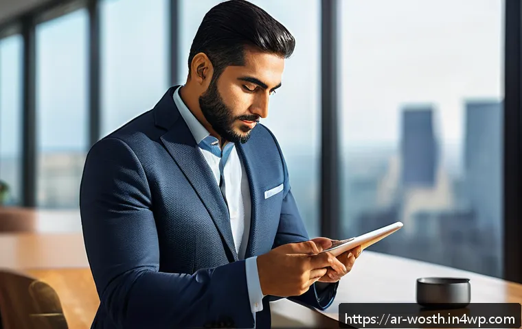 가치 기반 경력 목표 설정하기 - A professional Arab man in a modern office setting, thoughtfully reviewing his personal values and c...