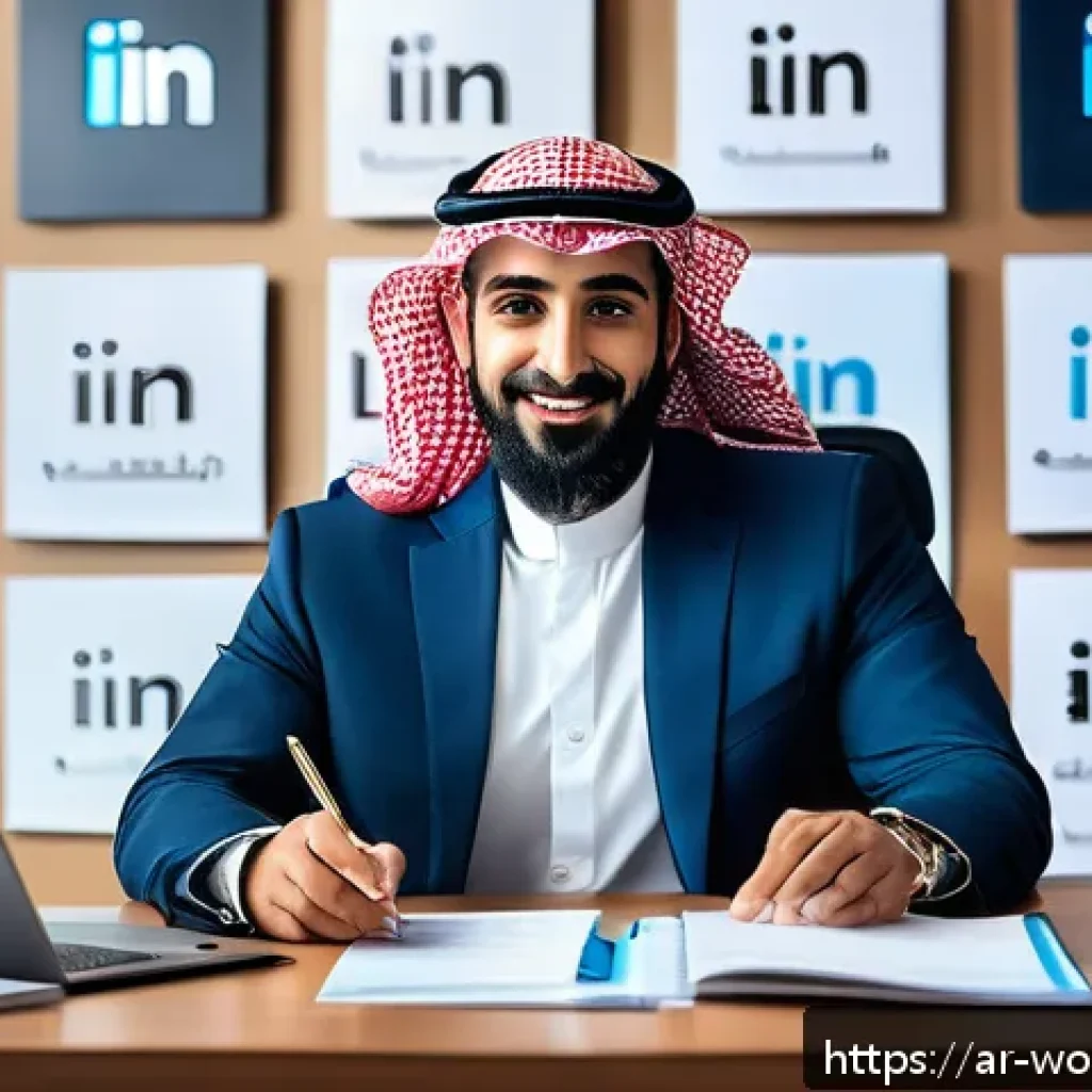 가치 기반 경력에서의 성과 측정 지표 - A professional Middle Eastern man in traditional business attire sitting at a modern desk, surrounde...