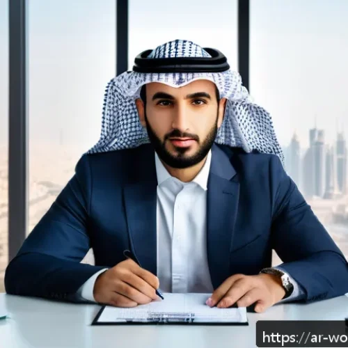 가치 기반 경력 목표 달성을 위한 동기 부여 전략 - A professional Arab man in his 30s, wearing modern business attire with a subtle traditional touch l...